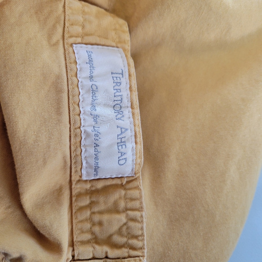 Territory Ahead Mens XLT Mustard Yellow Cotton Short Sleeve Button Up Shirt - Picture 7 of 7